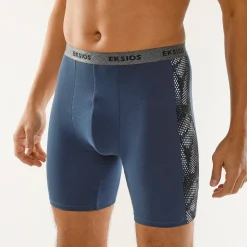 Ondergoed<Blancheporte Lange boxer, bedrukt opzij, shortmodel - set van 2 zwart + blauw