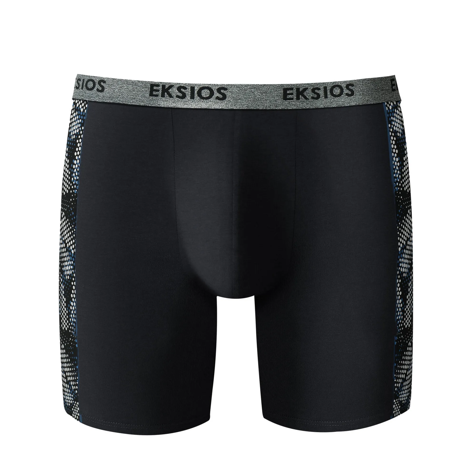Ondergoed<Blancheporte Lange boxer, bedrukt opzij, shortmodel - set van 2 zwart + blauw