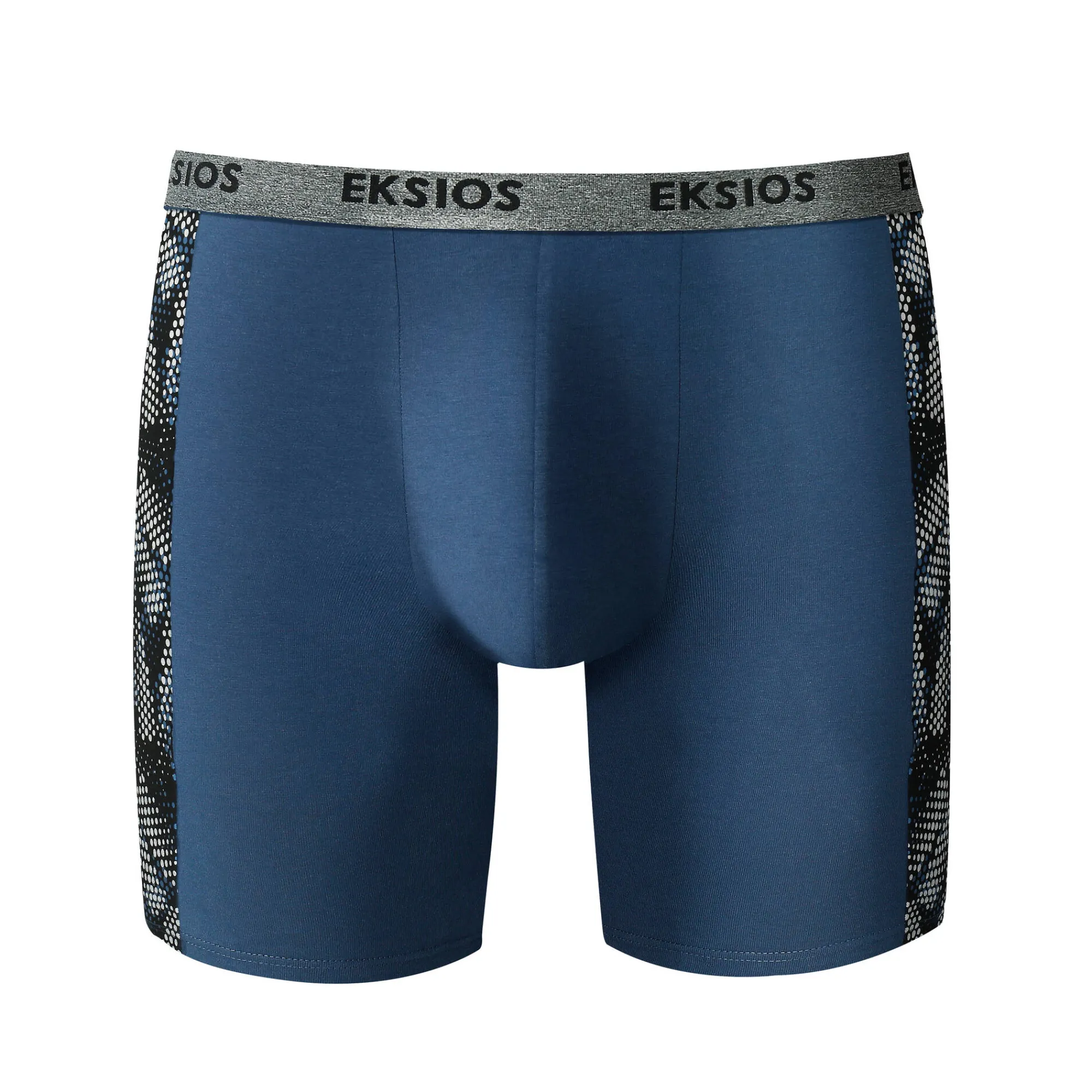 Ondergoed<Blancheporte Lange boxer, bedrukt opzij, shortmodel - set van 2 zwart + blauw