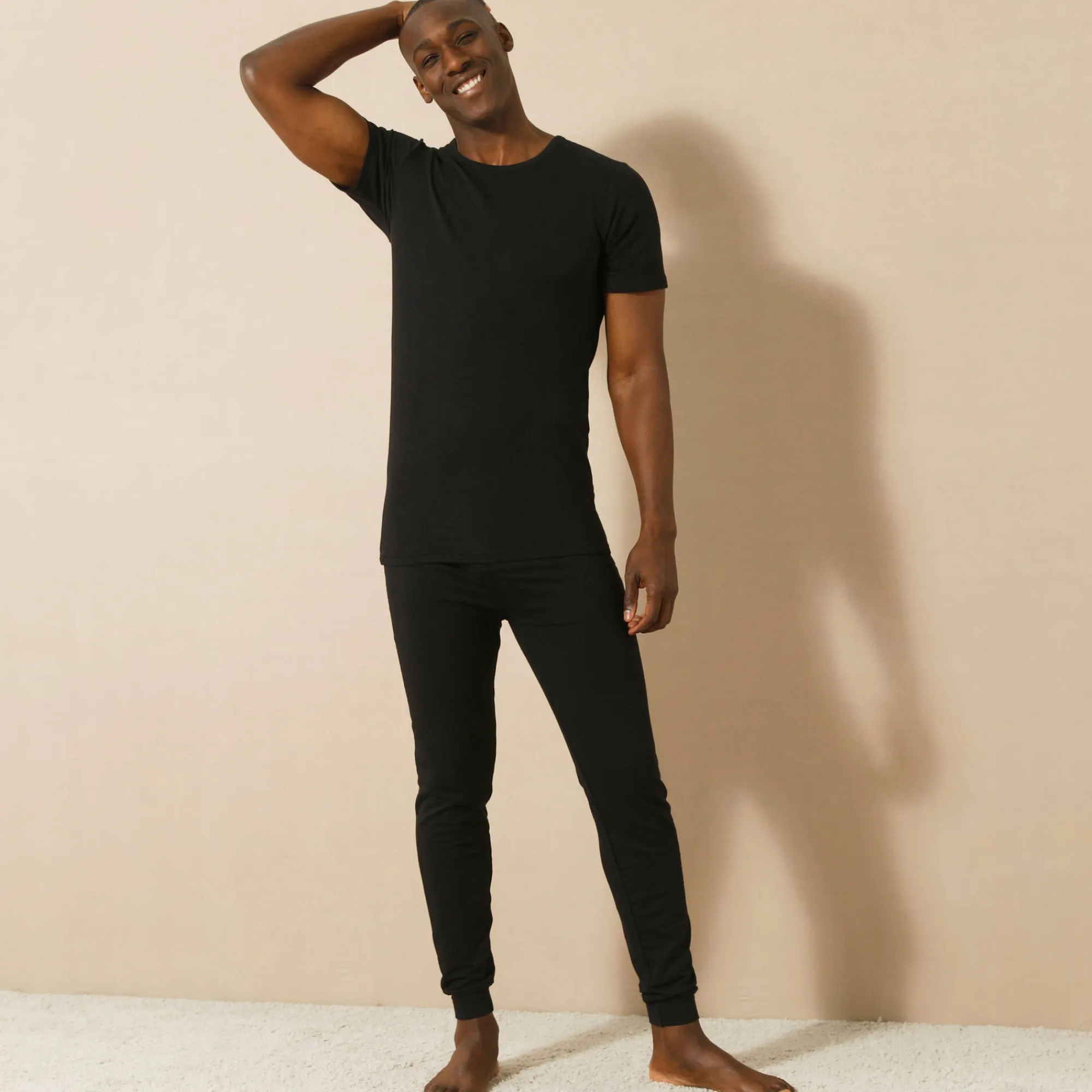 Ondergoed<Thermoperle Lange legging in molton - set van 2 zwart