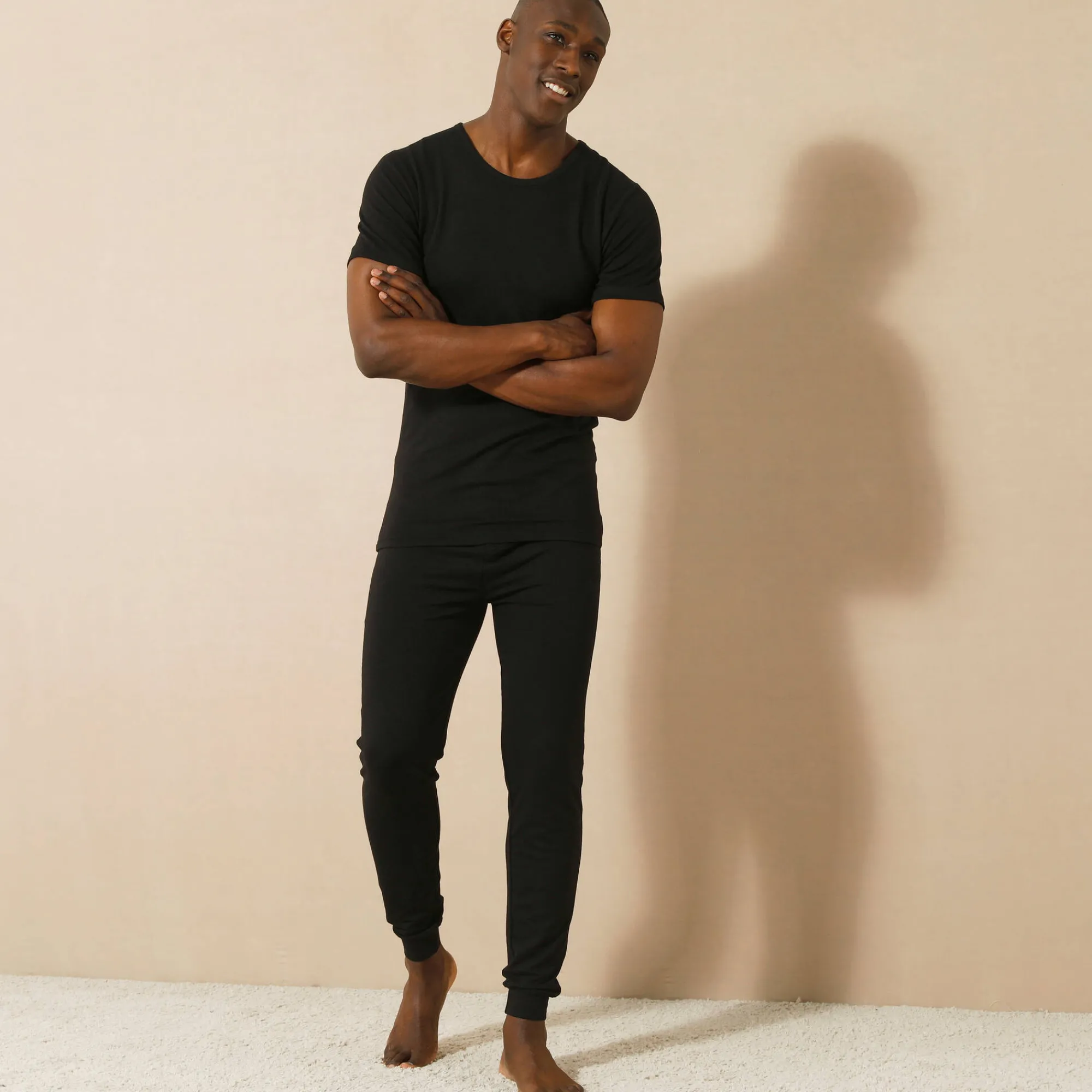 Ondergoed<Thermoperle Lange legging in molton - set van 2 zwart