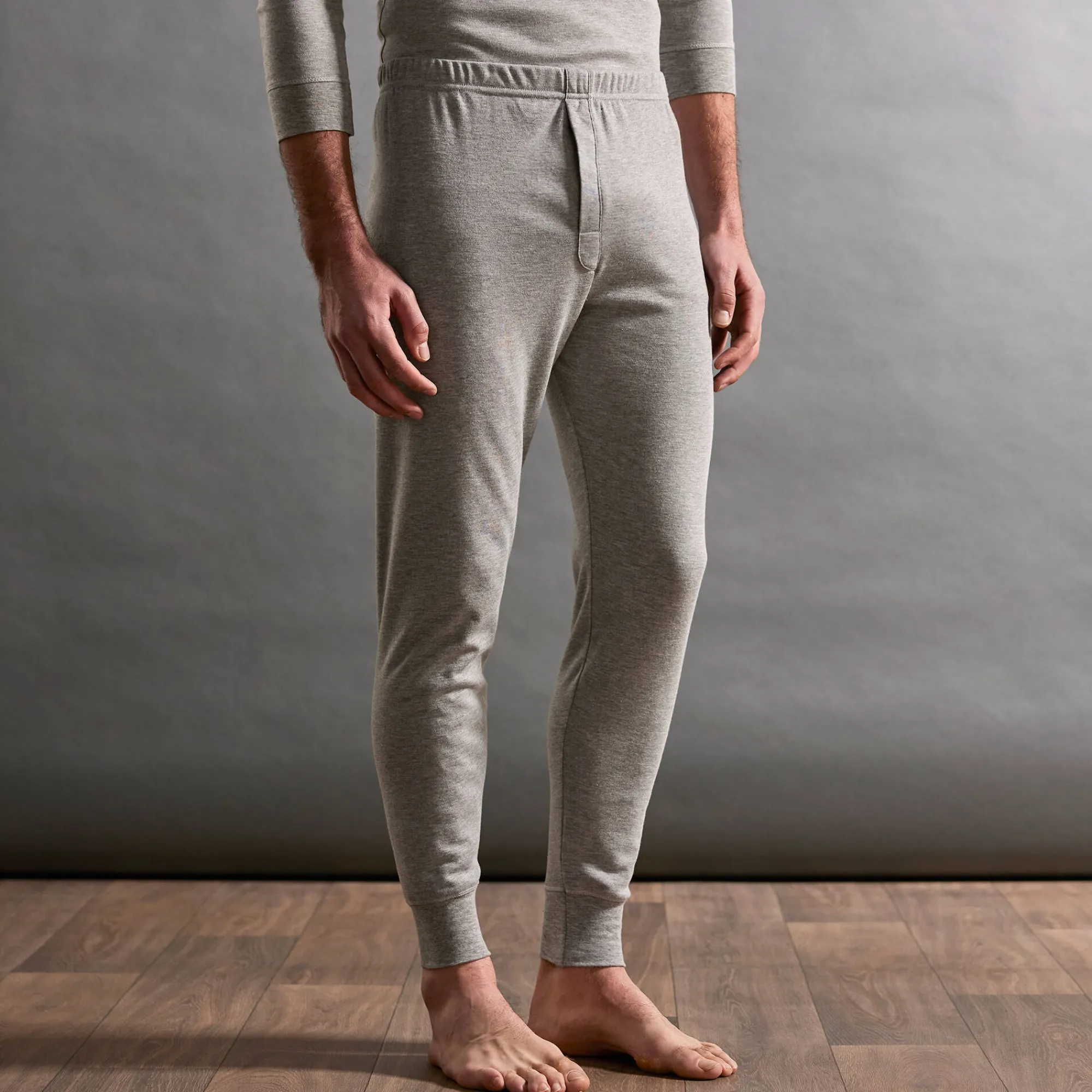 Ondergoed<Thermoperle Lange onderbroek in katoen ® - set van 2 chiné grijs