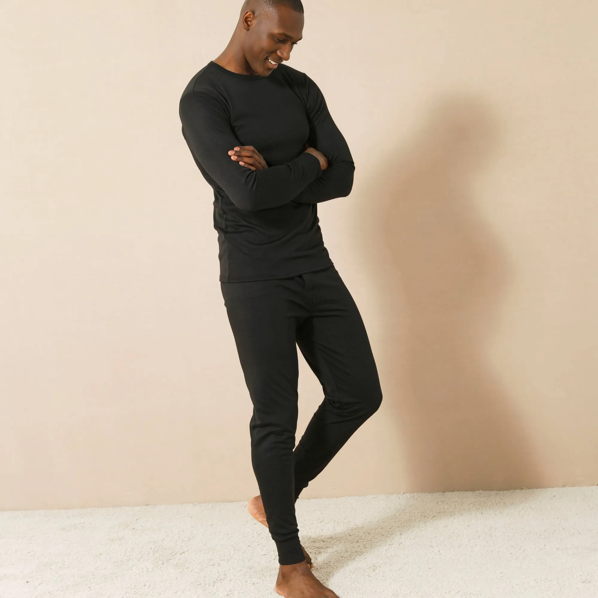 Ondergoed<Thermoperle Lange onderbroek in ® polyester - set van 2 zwart