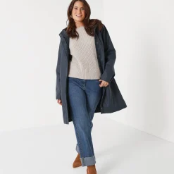 Parka En Donsjas<Blancheporte Lange regenjas, gevoerd met fleece, gerecycleerd polyester** marine