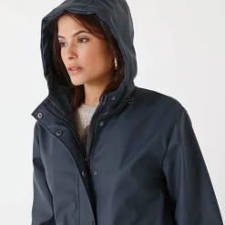 Parka En Donsjas<Blancheporte Lange regenjas, gevoerd met fleece, gerecycleerd polyester** marine