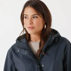 Parka En Donsjas<Blancheporte Lange regenjas, gevoerd met fleece, gerecycleerd polyester** marine
