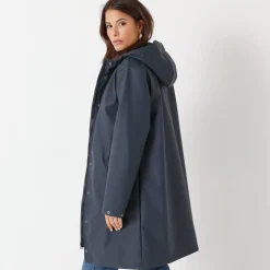 Parka En Donsjas<Blancheporte Lange regenjas, gevoerd met fleece, gerecycleerd polyester** marine