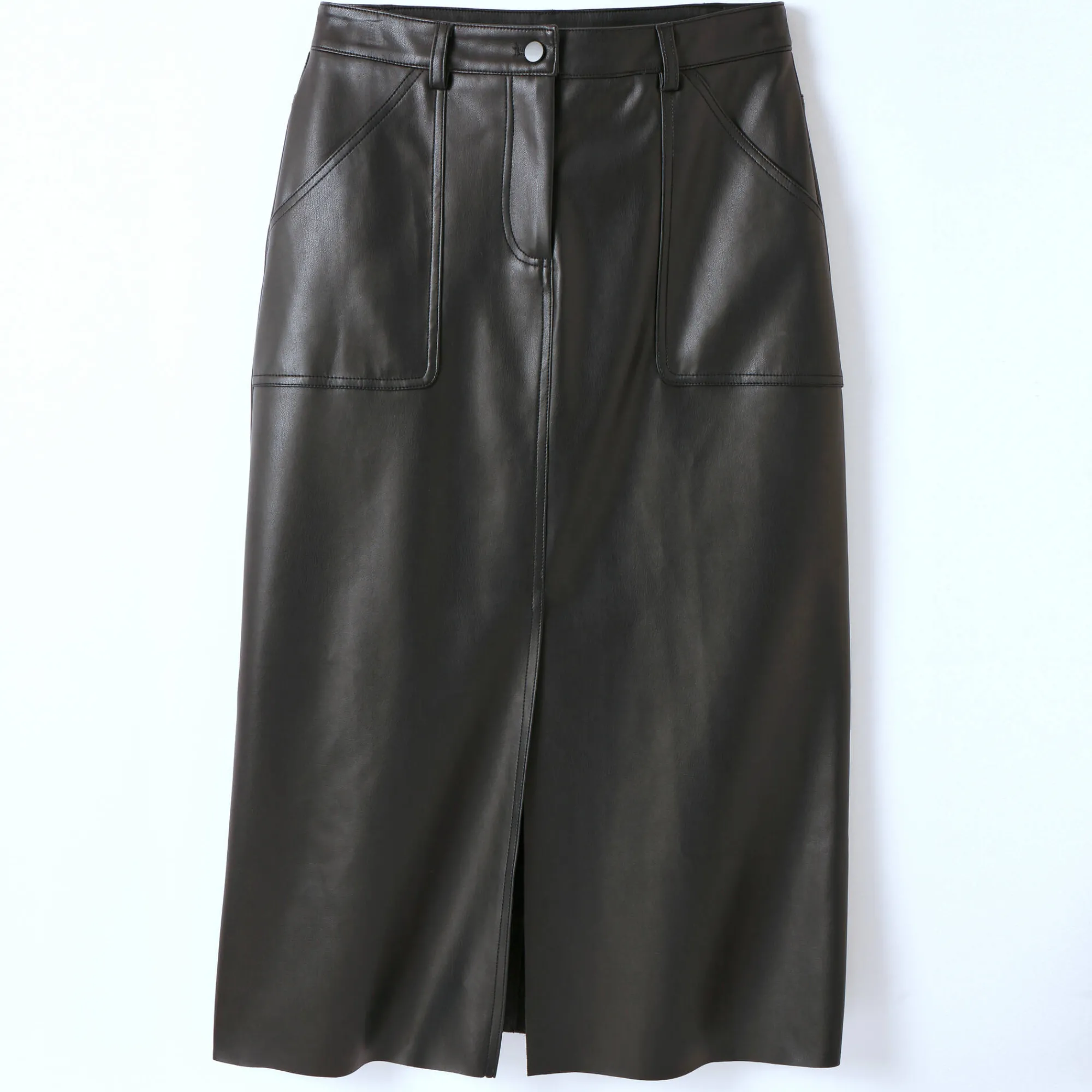 Rok<Blancheporte Lange rok met split, leeraspect(**) zwart