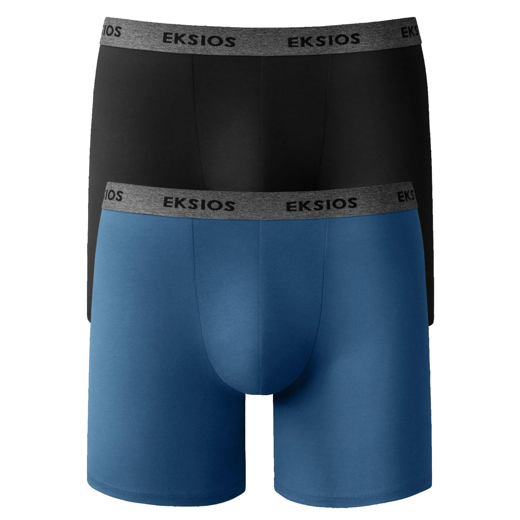 Ondergoed<Blancheporte Lange shorty in shortmodel - set van 2 zwart + grijsblauw