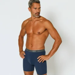 Ondergoed<Blancheporte Lange shorty in shortmodel - set van 2 zwart + grijsblauw