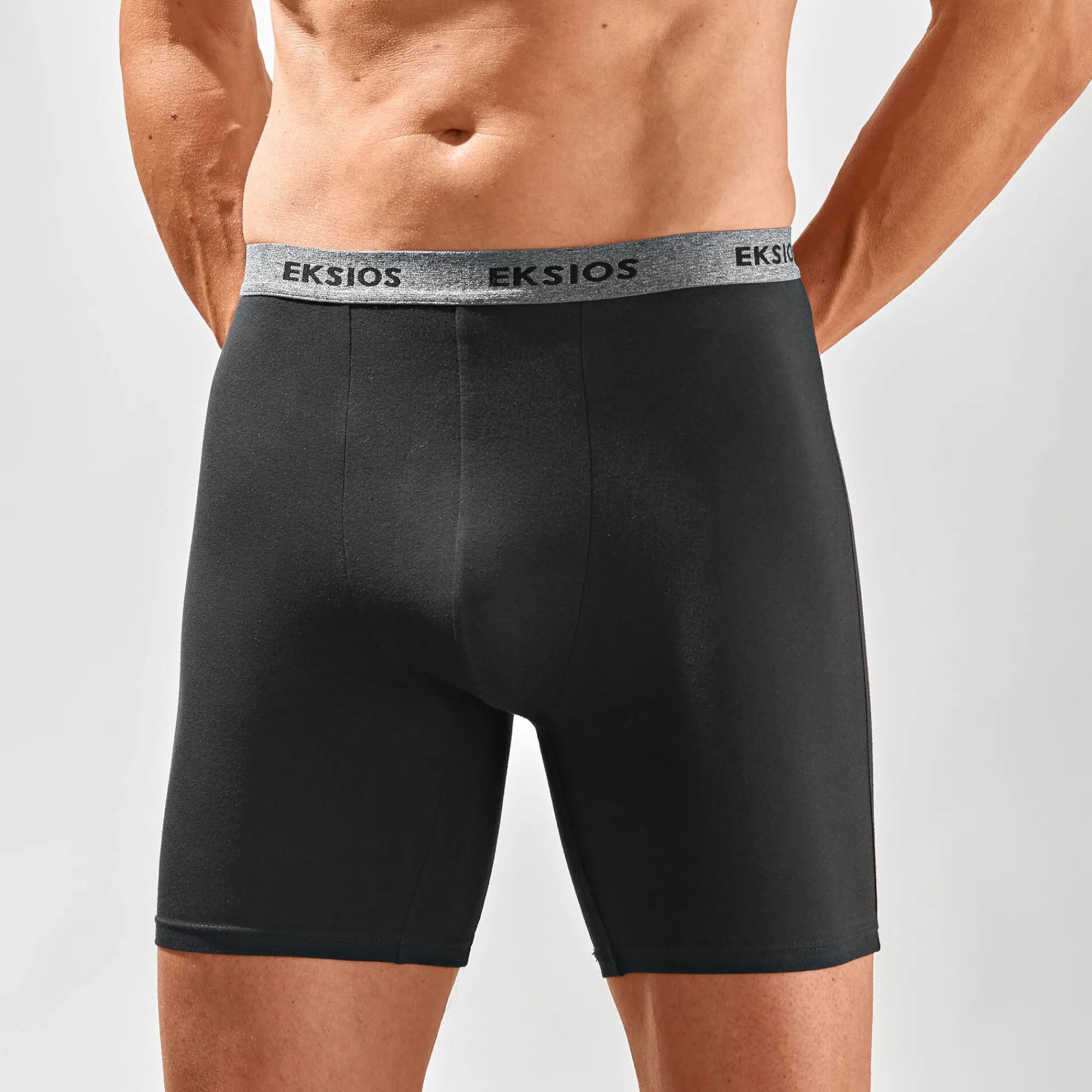 Ondergoed<Blancheporte Lange shorty in shortmodel - set van 2 zwart + grijsblauw