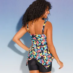 Badmode|Badmode<Blancheporte Lange zwemshort Boruca zwart / veelkleurig
