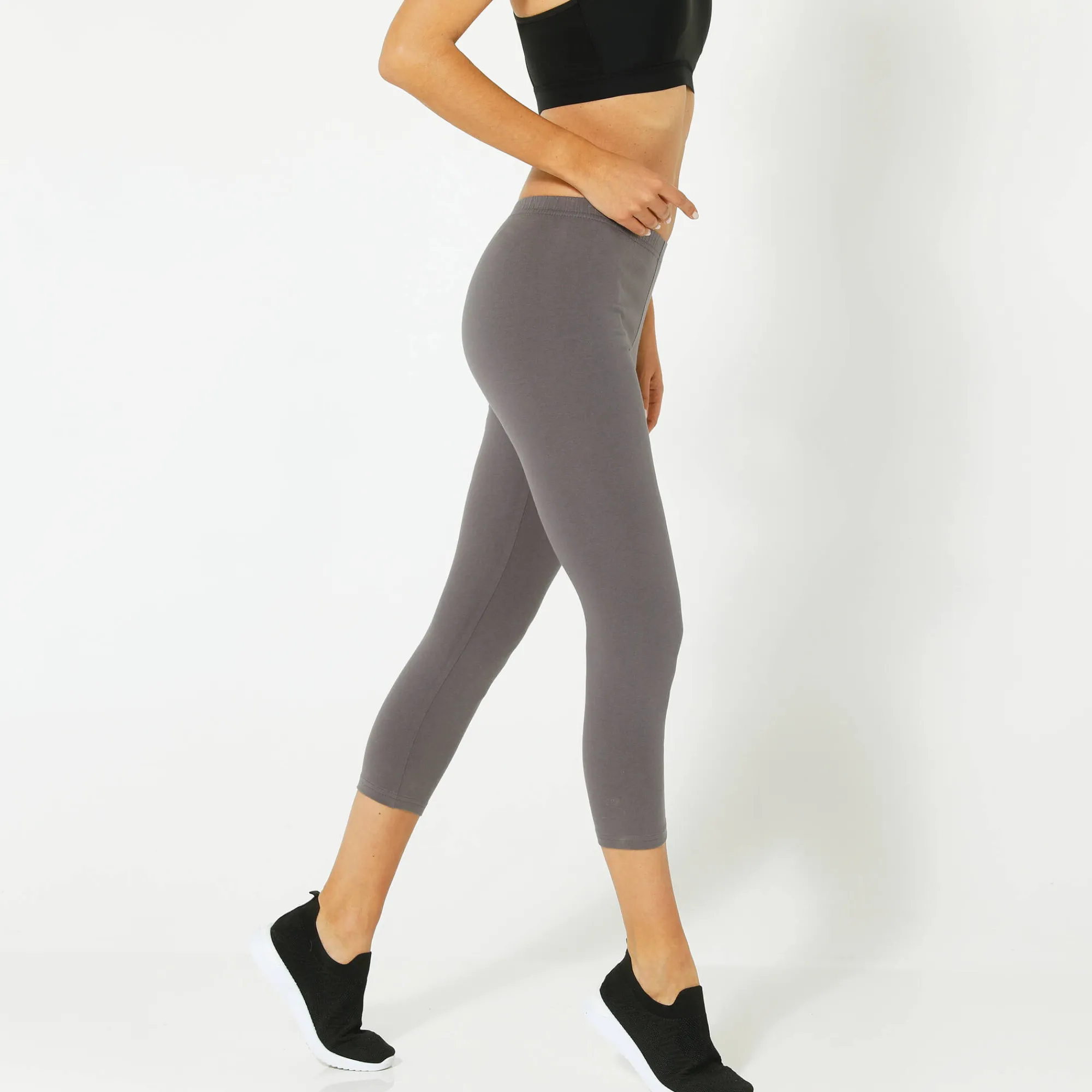 Legging|Broek<Blancheporte 3/4-legging in biokatoen antraciet