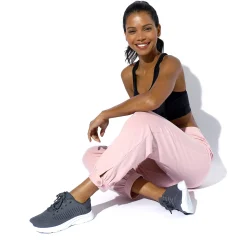 Broek<Blancheporte 7/8-legging in biokatoen grijsroze