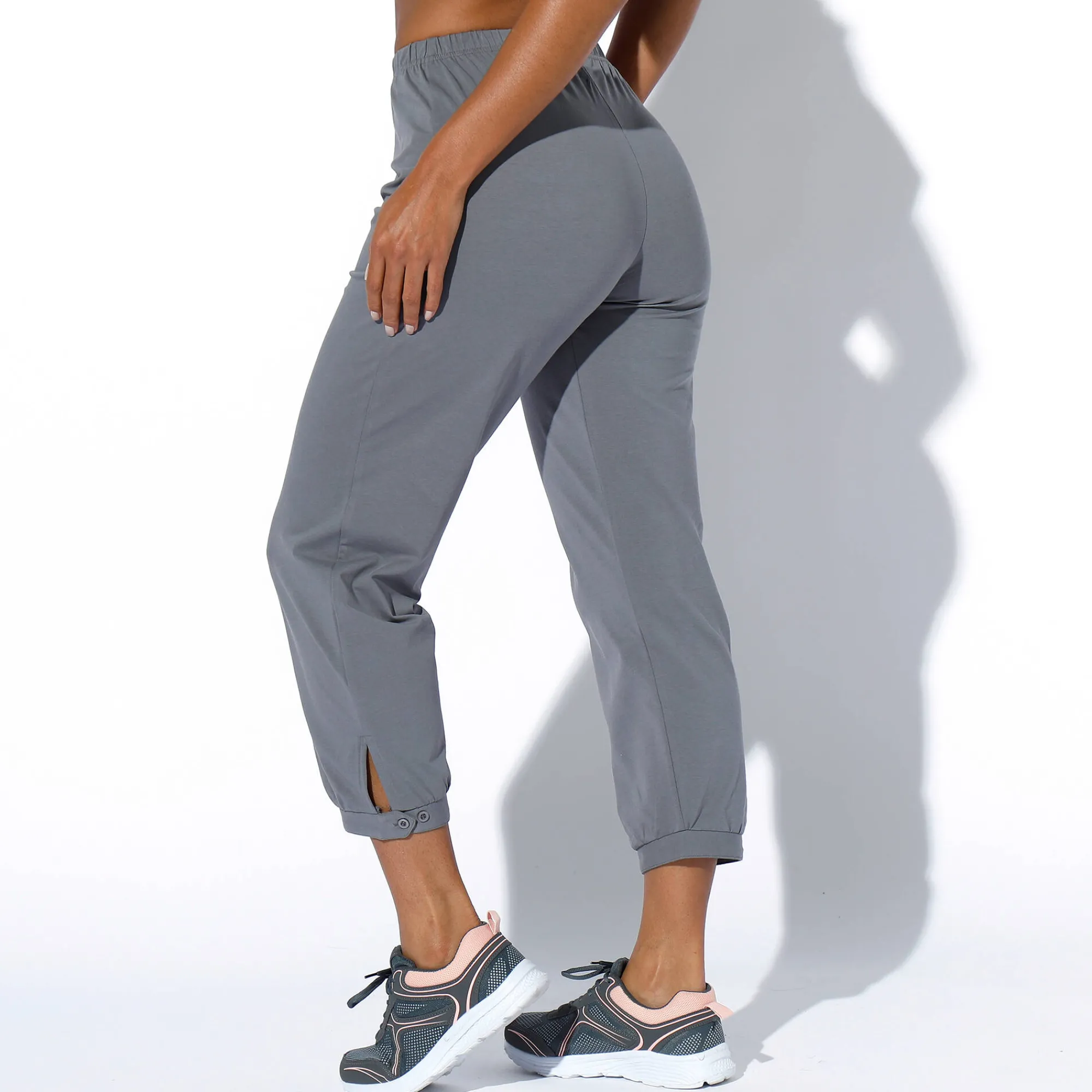 Broek<Blancheporte 7/8-legging in biokatoen grijs