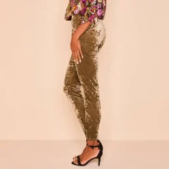 Feestoutfits Dames|Legging<Blancheporte Legging in velourstricot bronskleur