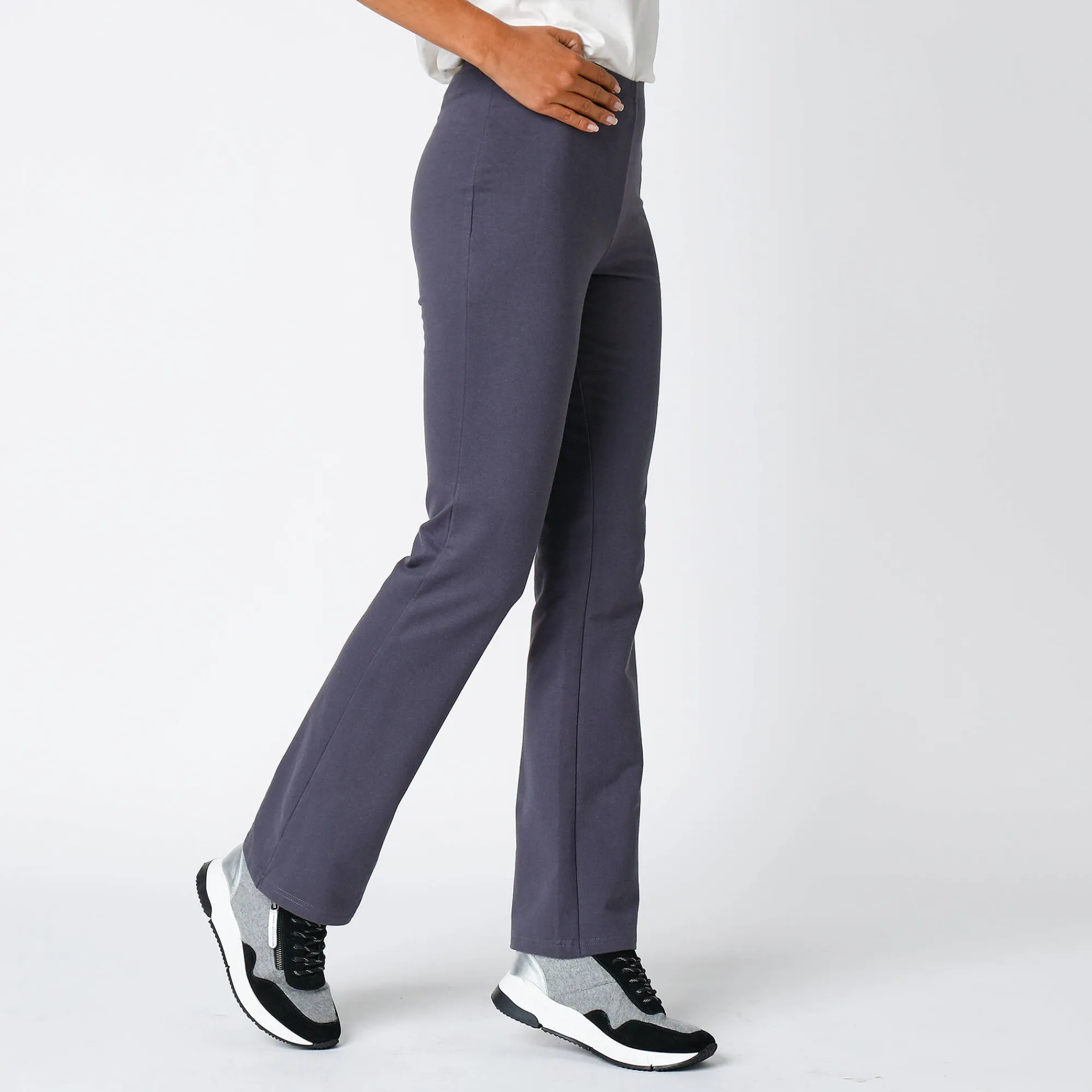 Legging<Blancheporte Legging in warm molton, trompetmodel antraciet