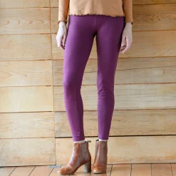 Legging<Blancheporte Legging met elastische taille en ritsjes onderaan donkerpruim