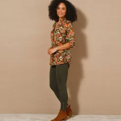 Legging<Blancheporte Legging met fantasieknopen kaki