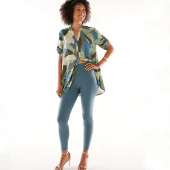 Legging<Blancheporte Legging met hoge taille, platte buik pauwblauw
