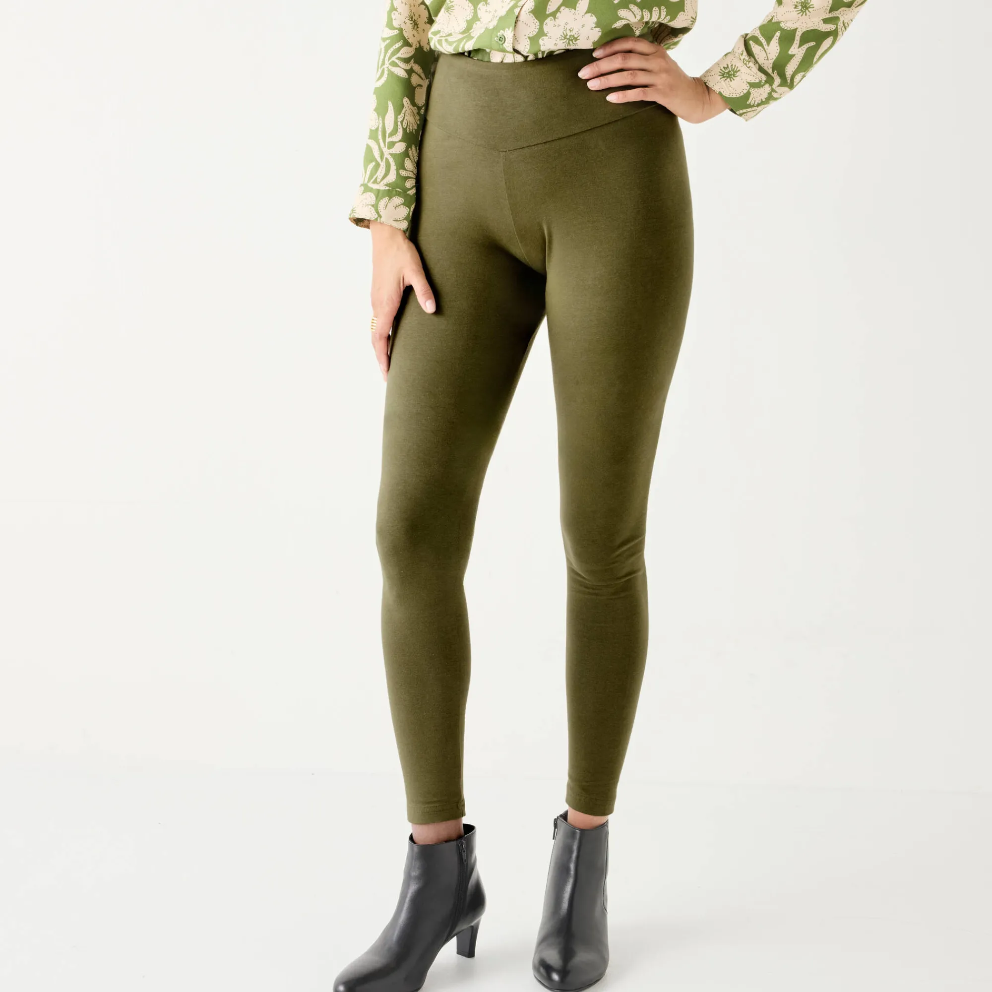 Legging<Blancheporte Legging met hoge taille, platte buik kaki