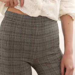 Legging<Blancheporte Legging met ingeweven ruitjes, elastische taille zwart / beige