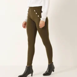 Feestoutfits Dames|Legging<Blancheporte Legging met knooppandeffect, elastische taille kaki