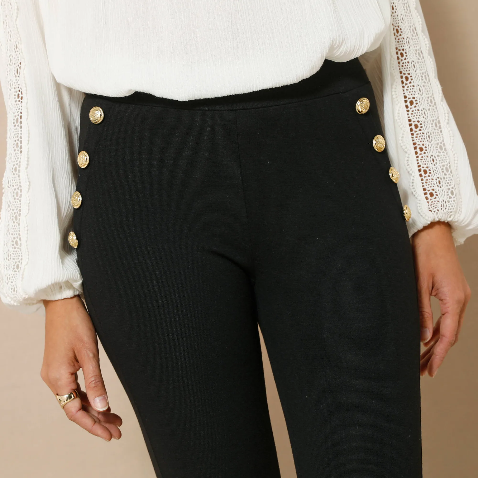 Feestoutfits Dames|Legging<Blancheporte Legging met knooppandeffect, elastische taille zwart