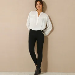 Feestoutfits Dames|Legging<Blancheporte Legging met knooppandeffect, elastische taille zwart