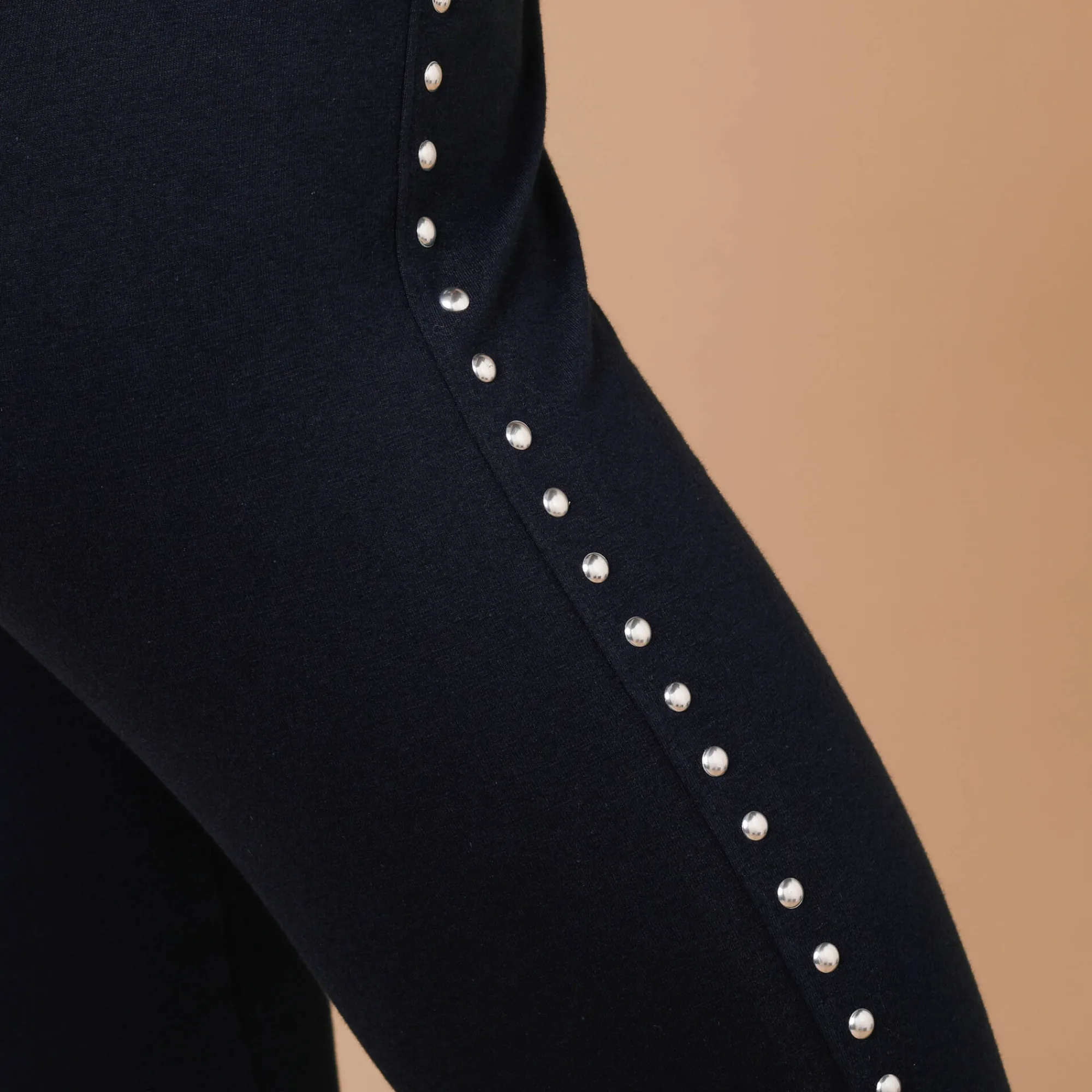 Feestoutfits Dames|Legging<Lora Zellini Legging met sierspijkers marine