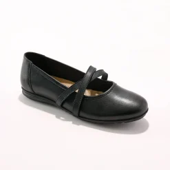 Ballerina's|Schoenen<Blancheporte Leren ballerina's met riempjes zwart