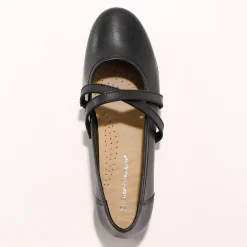 Ballerina's|Schoenen<Blancheporte Leren ballerina's met riempjes zwart