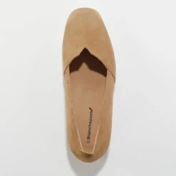 Ballerina's|Schoenen<Blancheporte Leren ballerina's met sleehak - marine taupe