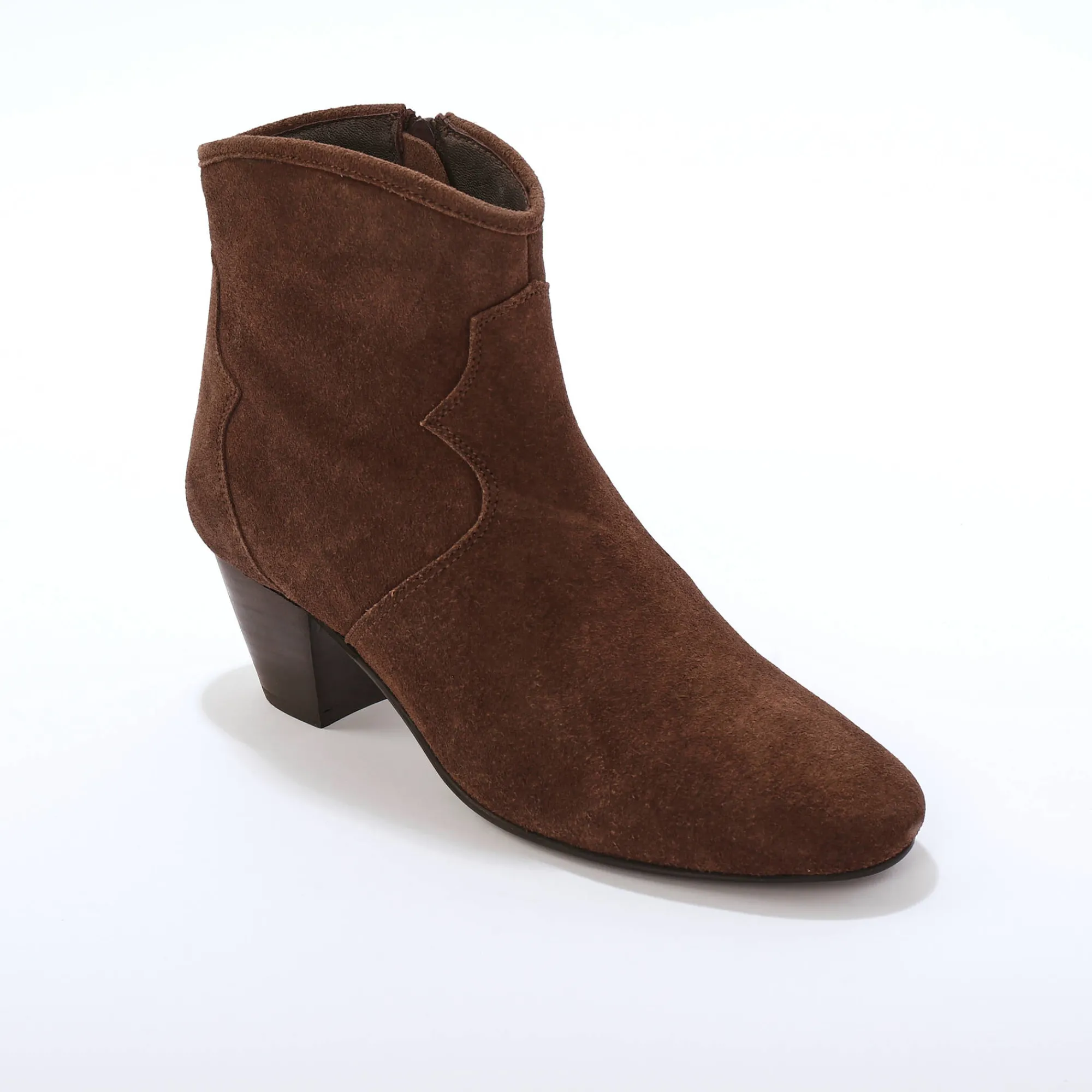 Bottines En Boots|Schoenen<Blancheporte Leren boots in westernstijl chocolade