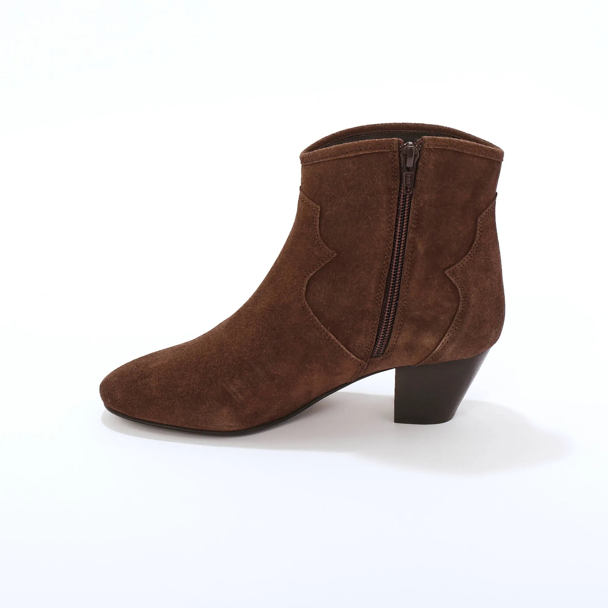 Bottines En Boots|Schoenen<Blancheporte Leren boots in westernstijl chocolade