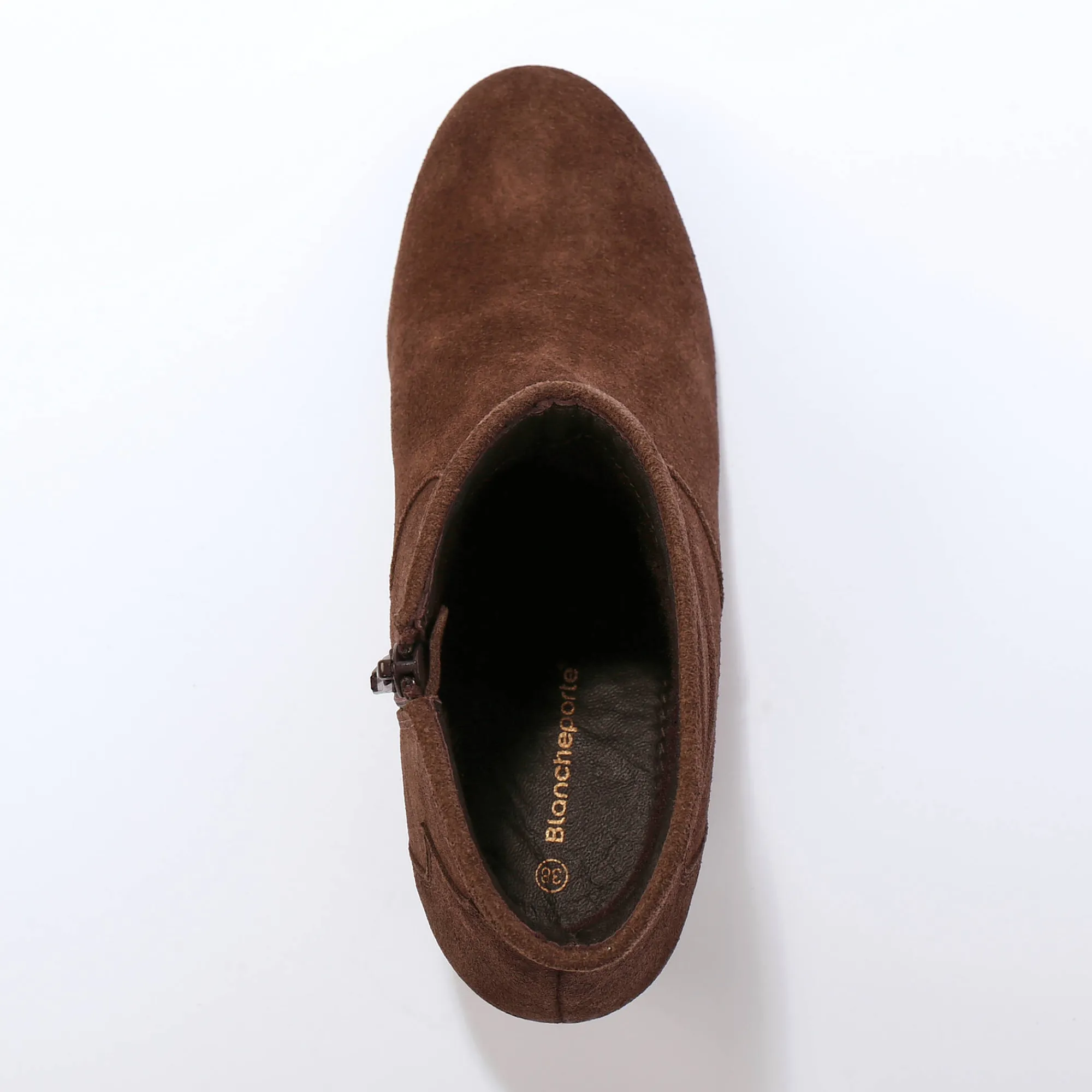 Bottines En Boots|Schoenen<Blancheporte Leren boots in westernstijl chocolade