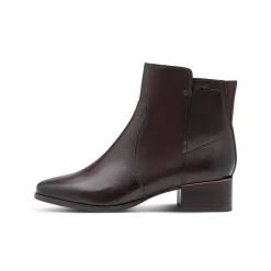 Bottines En Boots|Schoenen<Tamaris Leren boots met comfortbreedte, kleur chocolade