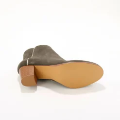 Feestelijke Schoenen|Bottines En Boots<Blancheporte Leren boots met goudkleurig biesje grijs