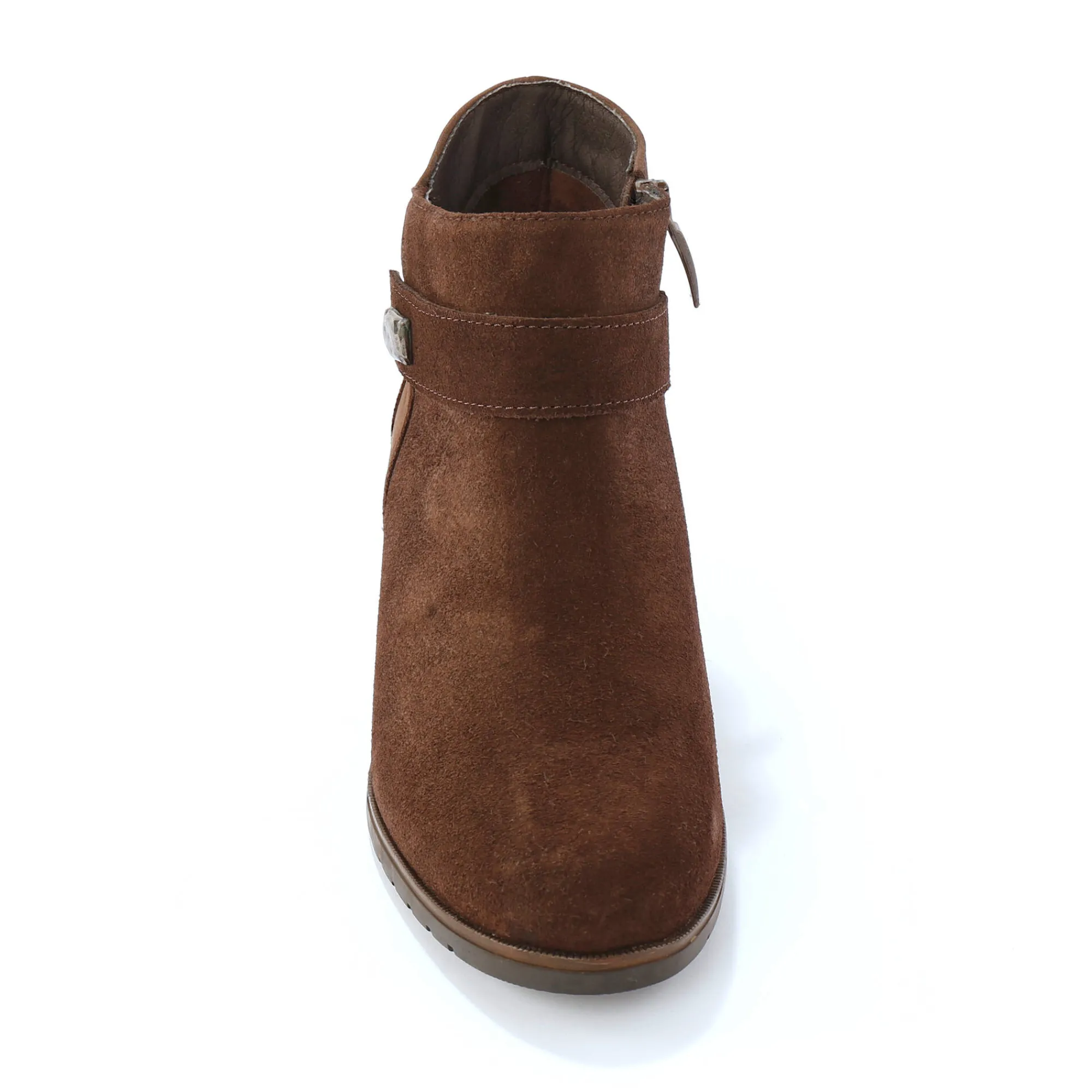 Bottines En Boots|Schoenen<Blancheporte Leren boots met hak bruin