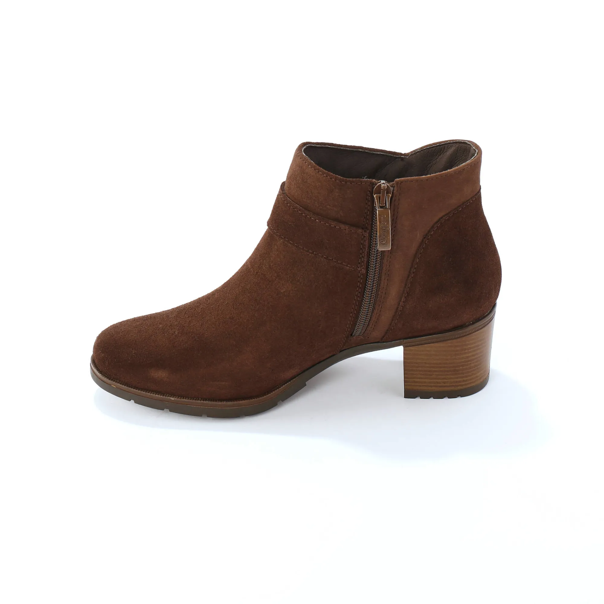 Bottines En Boots|Schoenen<Blancheporte Leren boots met hak bruin