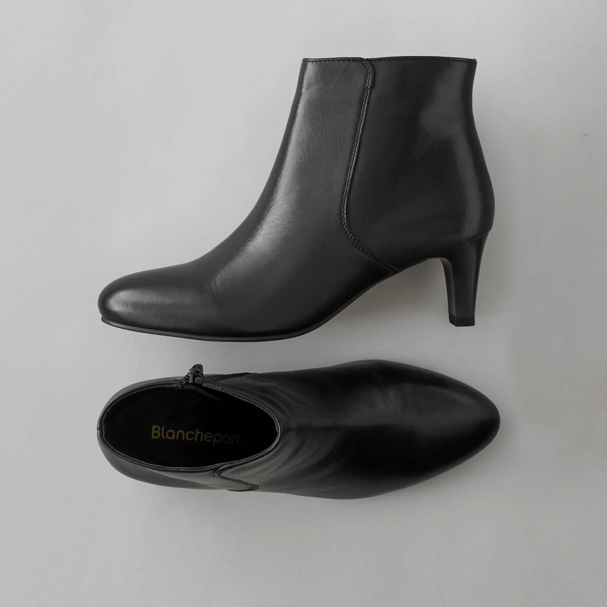 Feestelijke Schoenen|Bottines En Boots<Blancheporte Leren boots met hak zwart
