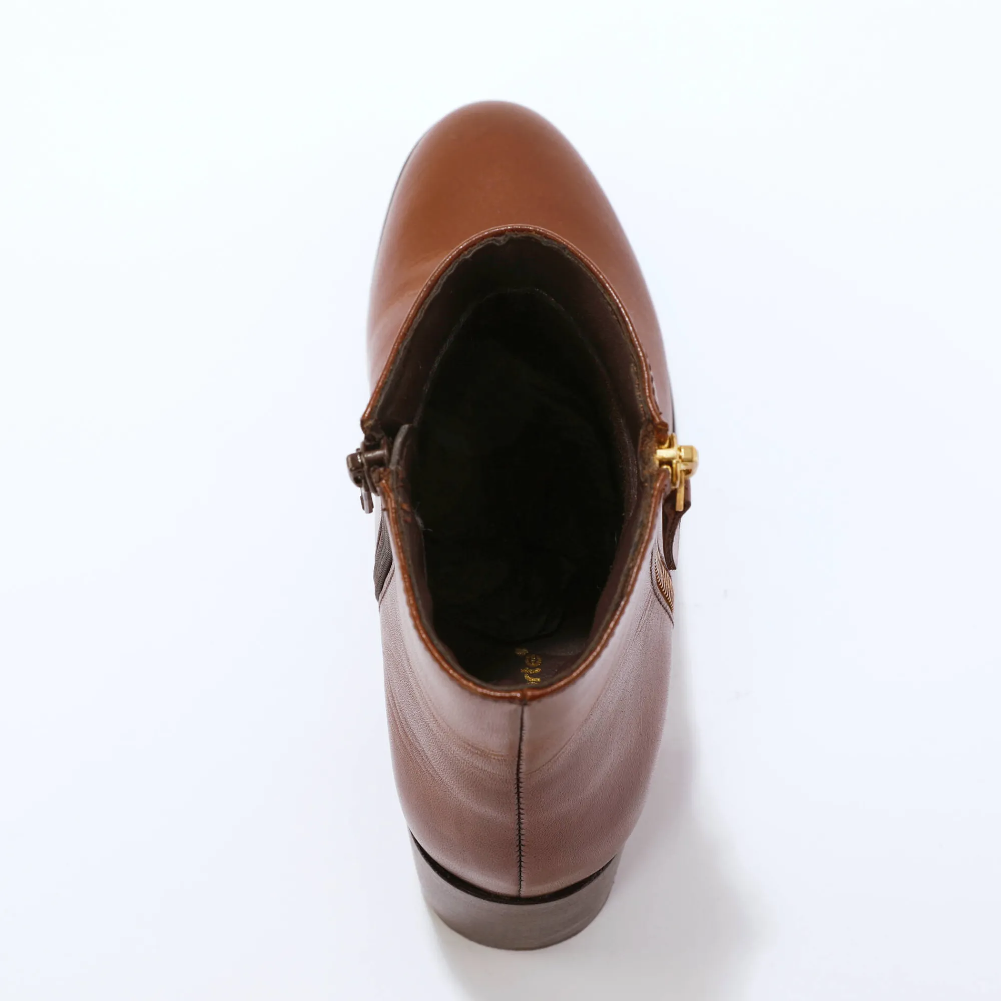 Feestelijke Schoenen|Bottines En Boots<Blancheporte Leren boots met rits bruin
