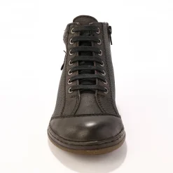 Bottines En Boots|Schoenen<Blancheporte Leren boots met veters en rits zwart