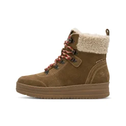 Bottines En Boots|Schoenen<Tamaris Leren boots met veters en comfortbreedte, kleur karamel
