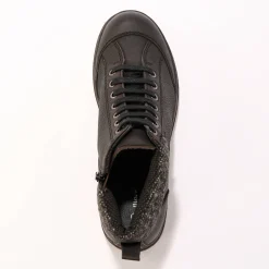 Bottines En Boots|Schoenen<Blancheporte Leren boots met veters en rits bordeaux