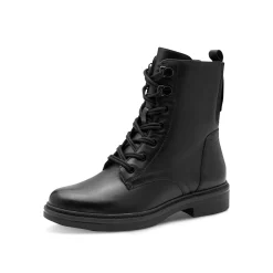 Bottines En Boots|Schoenen<Tamaris Leren boots met veters en comfortbreedte, zwart