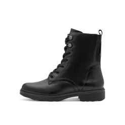 Bottines En Boots|Schoenen<Tamaris Leren boots met veters en comfortbreedte, zwart