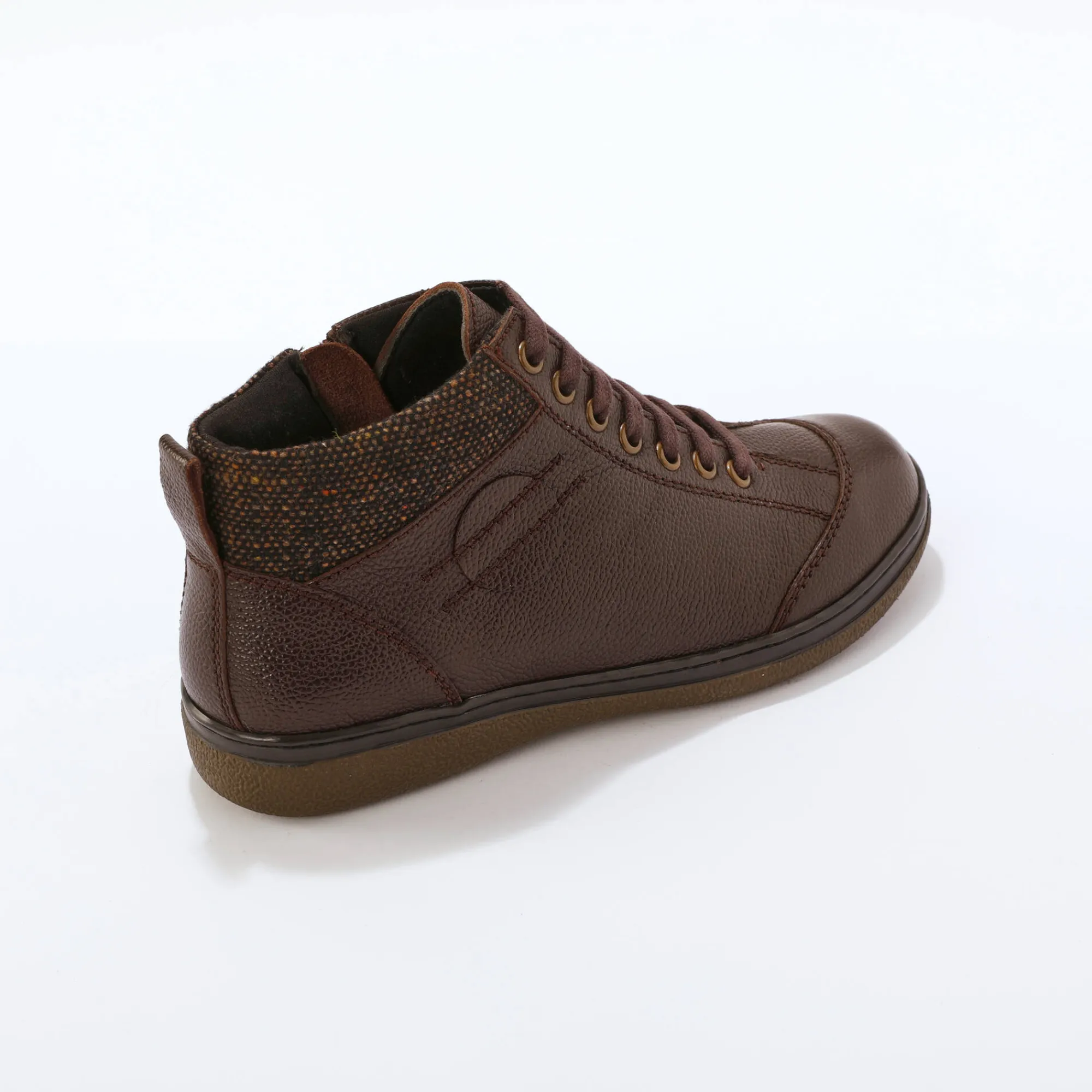 Bottines En Boots|Schoenen<Blancheporte Leren boots met veters en rits chocolade