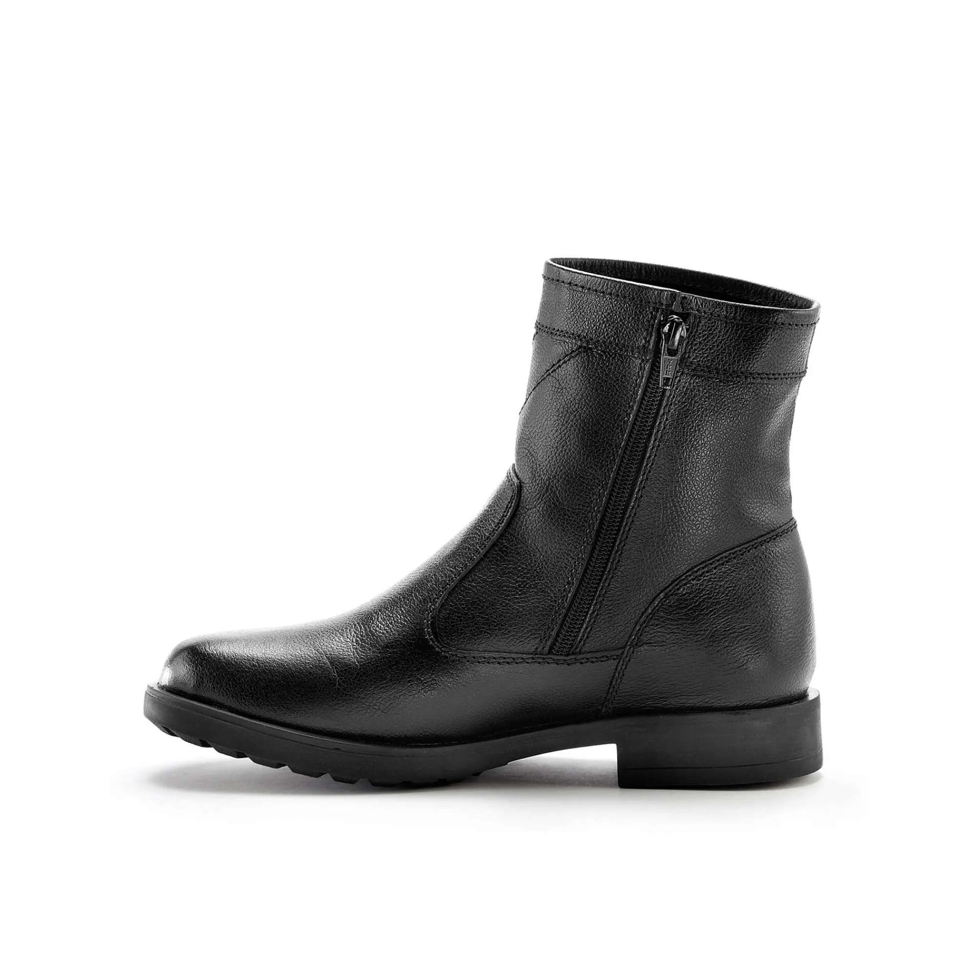 Feestoutfits Heren|Schoenen<Blancheporte Leren boots met wollen voering - tot maat 46 zwart