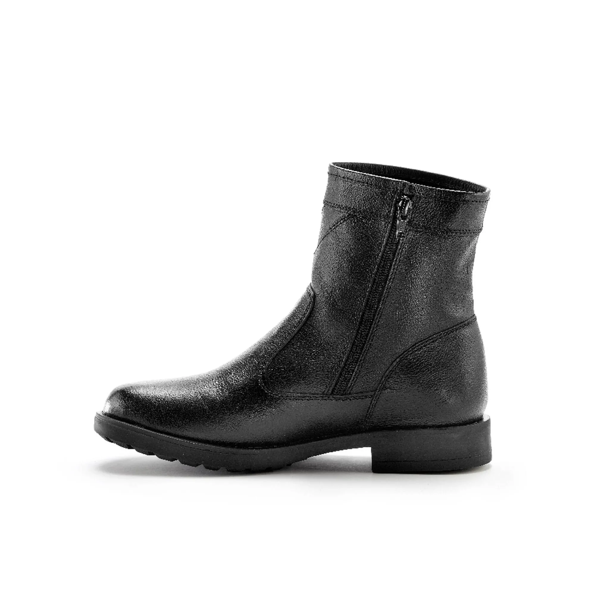 Feestoutfits Heren|Schoenen<Blancheporte Leren boots met wollen voering - tot maat 46 zwart